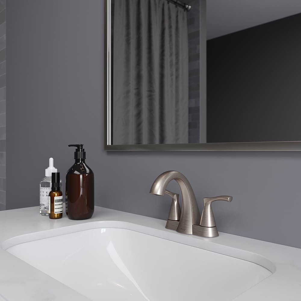 Robinet de lavabo 2 poignées Masey nickel brossé