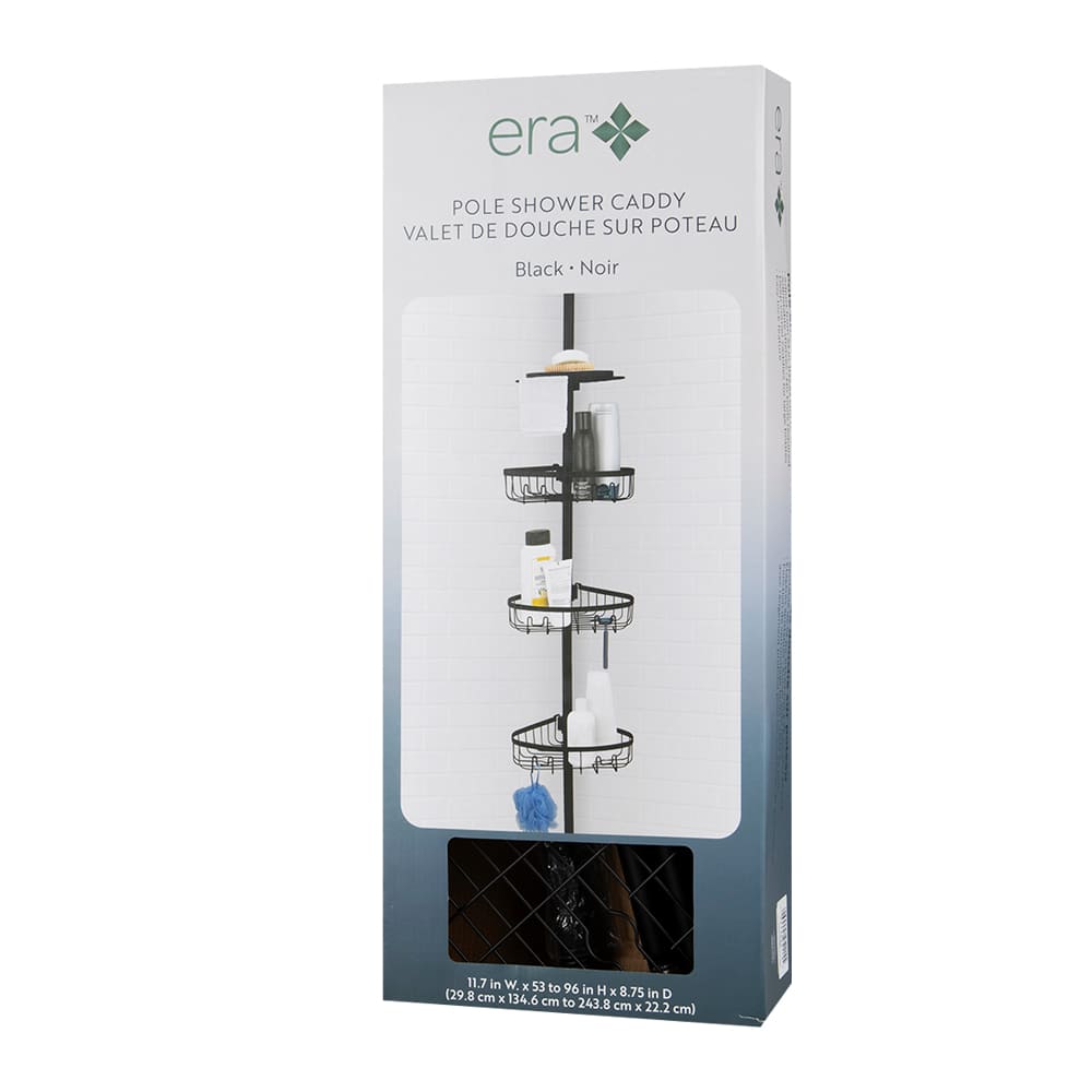 Tour de rangement ajustable de douche noir