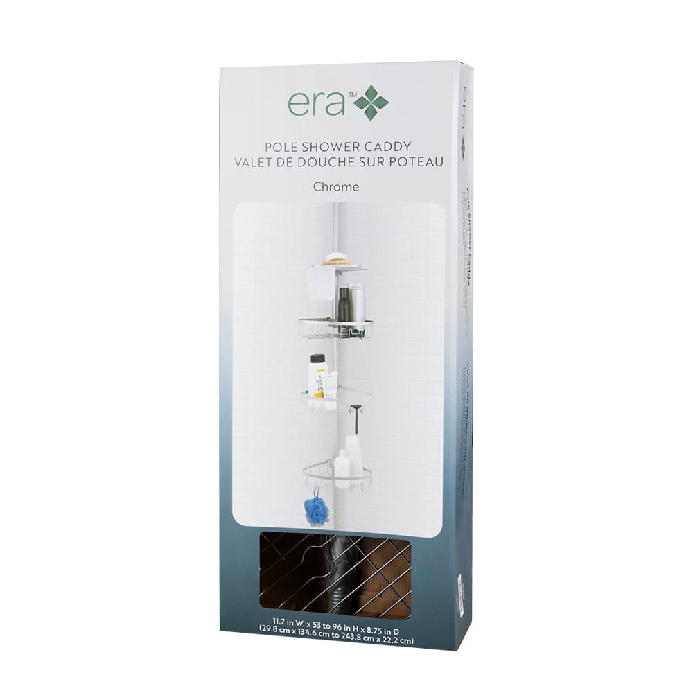 Tour de rangement de douche ajustable chrome