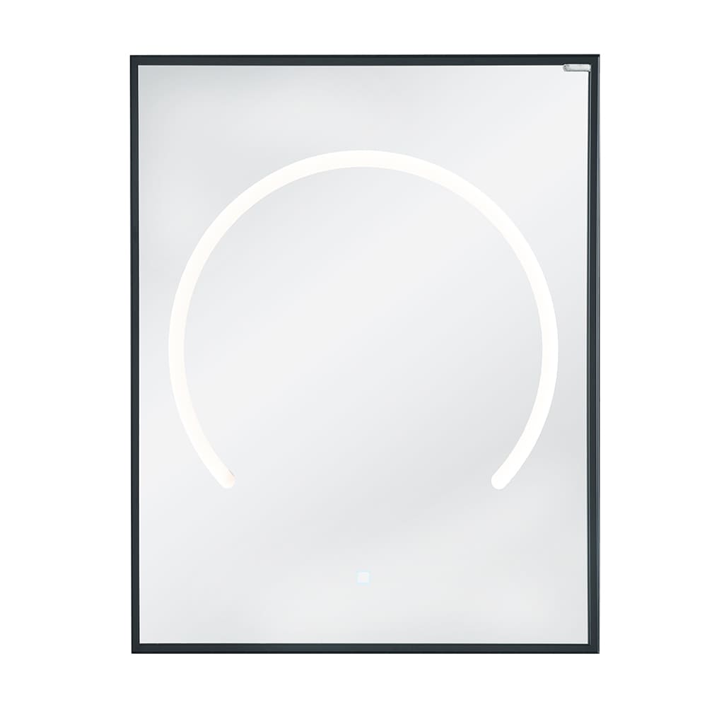 Miroir lumineux à DEL Elina avec cadre en aluminium noir mat 23&nbsp;5/8&nbsp;po&nbsp;x&nbsp;29&nbsp;1/2&nbsp;po TASSILI SUPRA