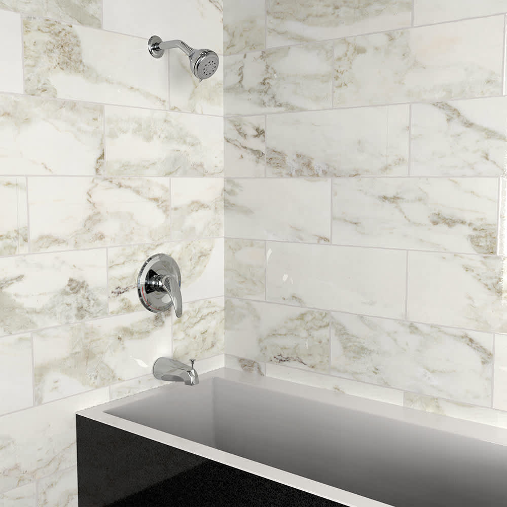 Robinet de baignoire-douche 1 poignée chrome poli