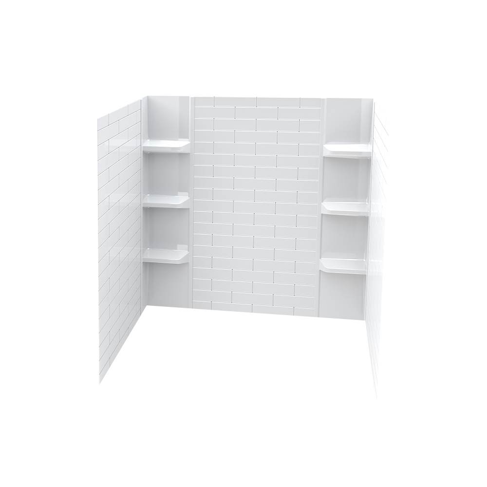 Bathtub Walls Classic Subway/Minimalist 58 in White