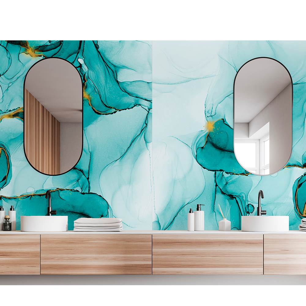 Panneau mural Turquoise floral  39&nbsp;po&nbsp;x&nbsp;96&nbsp;po TECHNOFORM