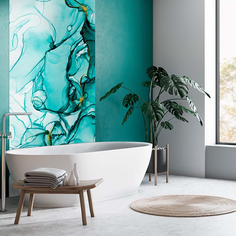 Panneau mural Turquoise floral  39&nbsp;po&nbsp;x&nbsp;96&nbsp;po TECHNOFORM