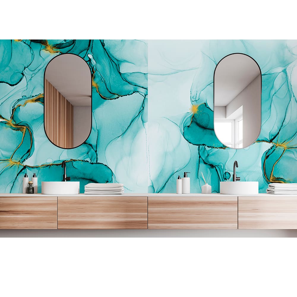 Panneau mural Turquoise floral  47&nbsp;po&nbsp;x&nbsp;96&nbsp;po TECHNOFORM