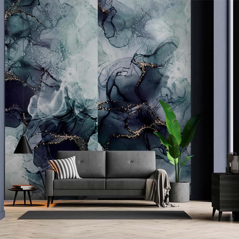 Panneau mural Marine abstrait 47 po x 96 po TECHNOFORM