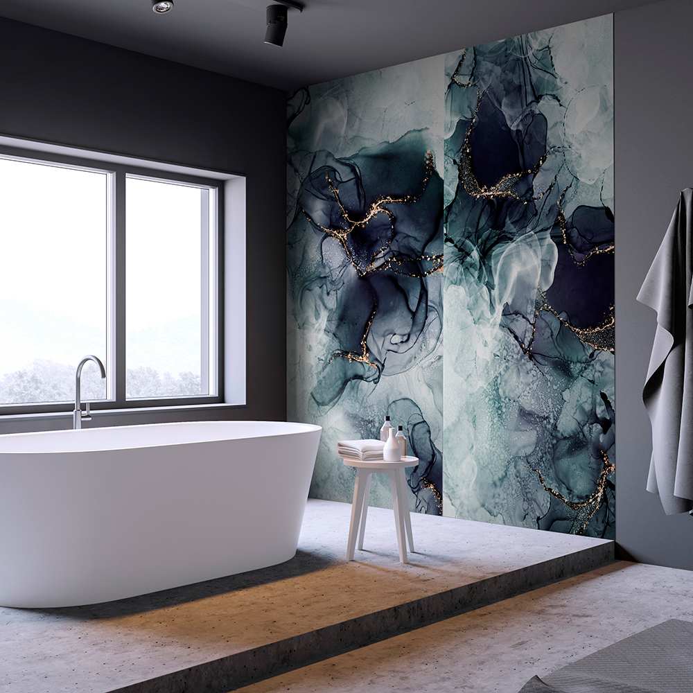 Panneau mural Marine abstrait 47 po x 96 po TECHNOFORM