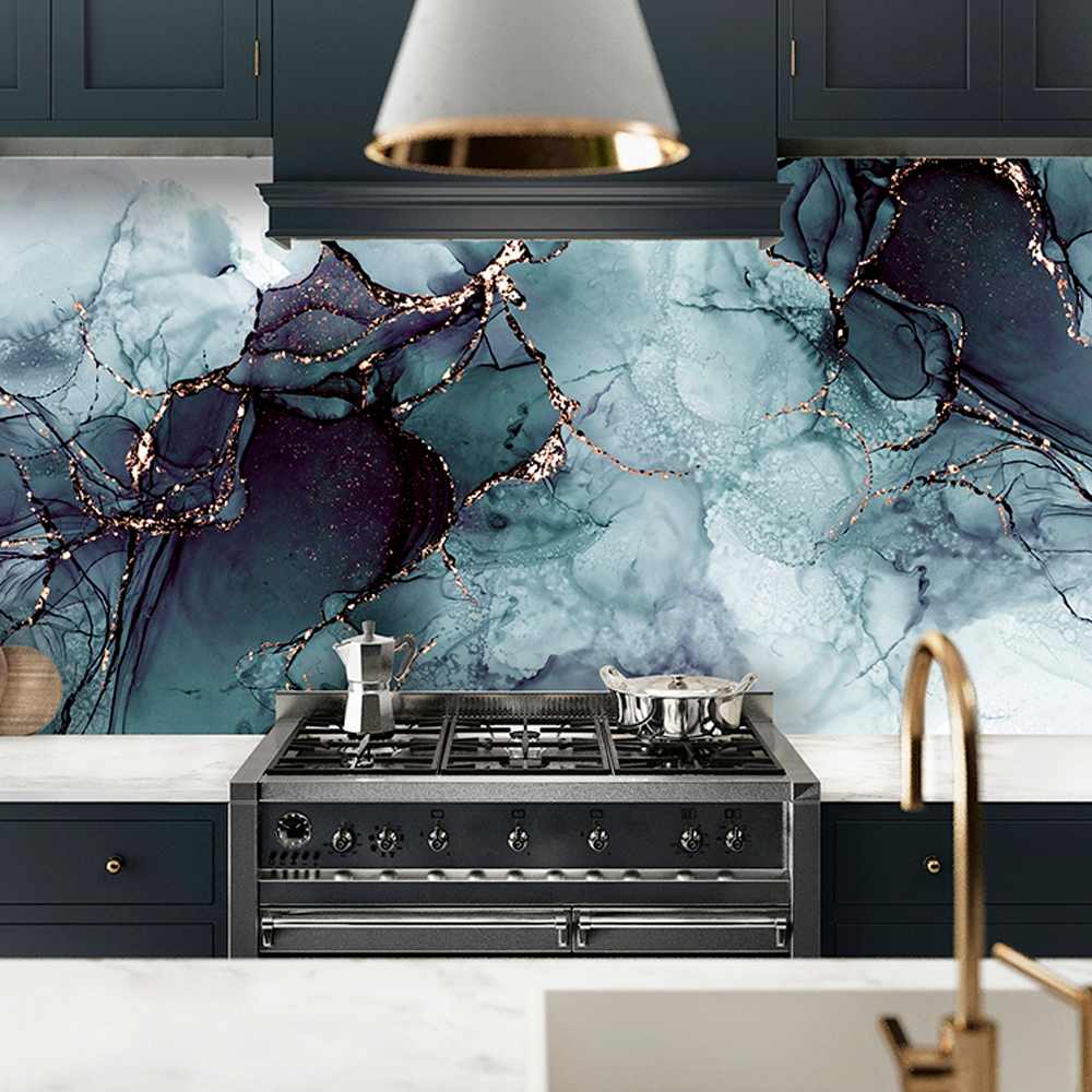 Panneau mural Marine abstrait 39 po x 96 po TECHNOFORM