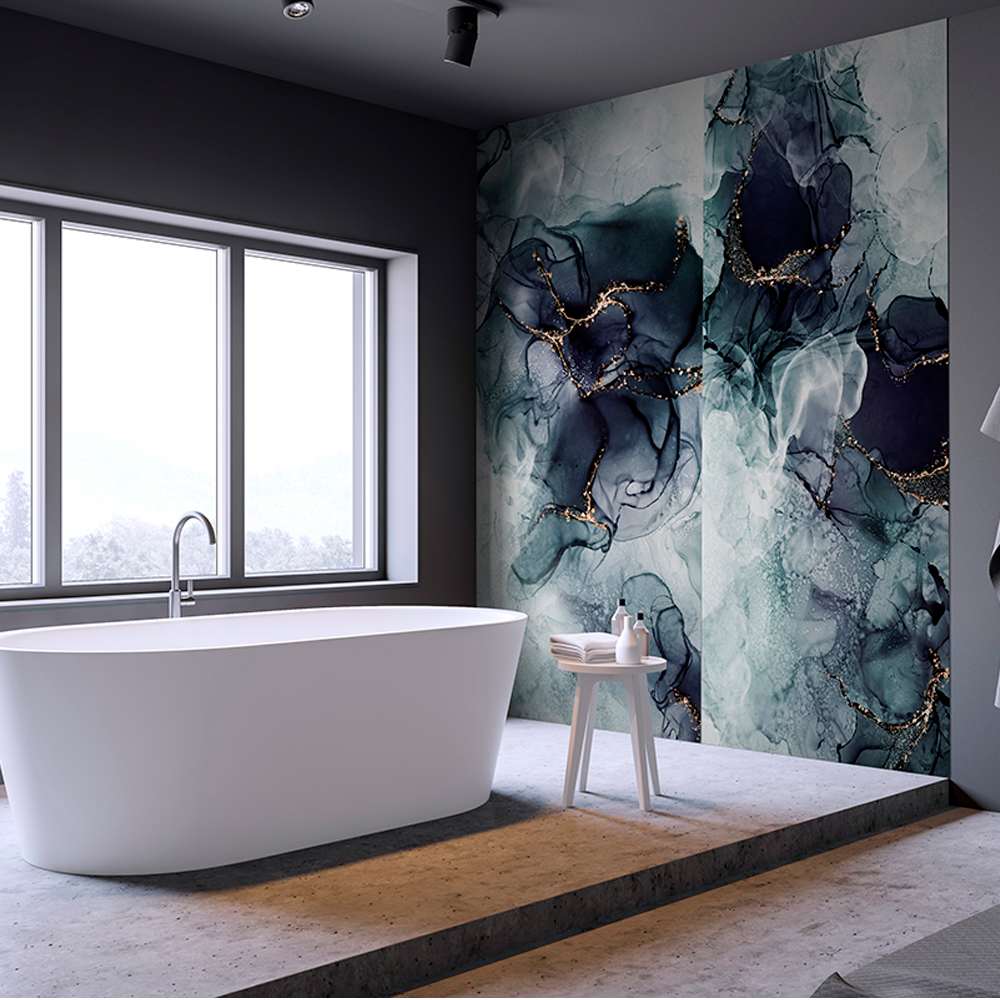 Panneau mural Marine abstrait 39 po x 96 po TECHNOFORM