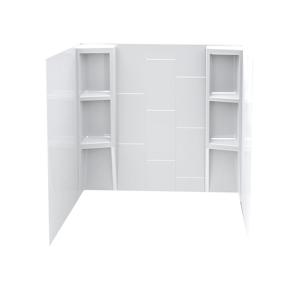 Contour de baignoire Vertical/Uniforme blanc 58 po