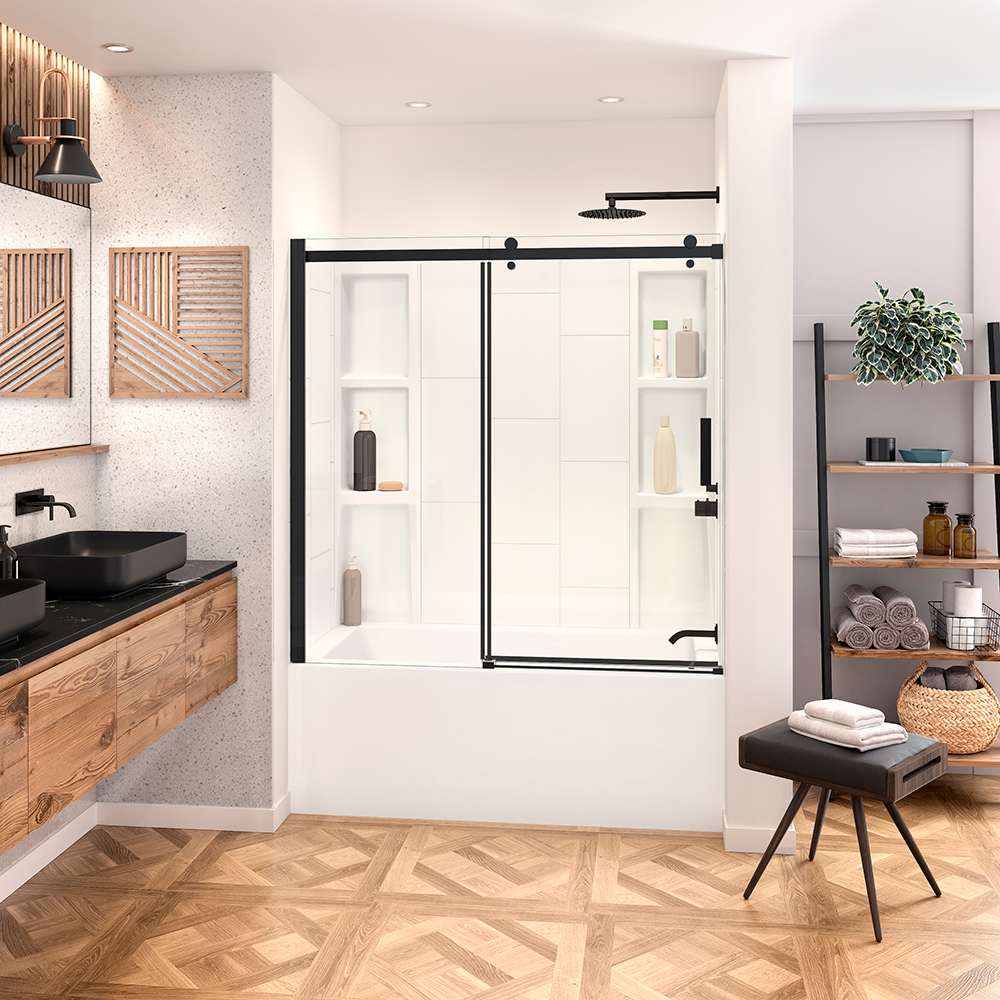 Contour de baignoire Vertical/Uniforme blanc 58 po