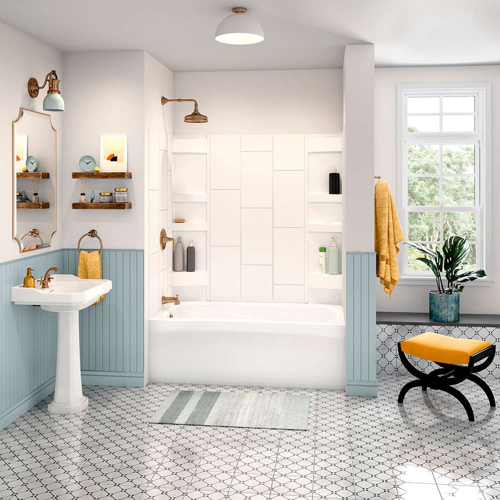 Contour de baignoire Vertical/Polyvalent blanc 58 po