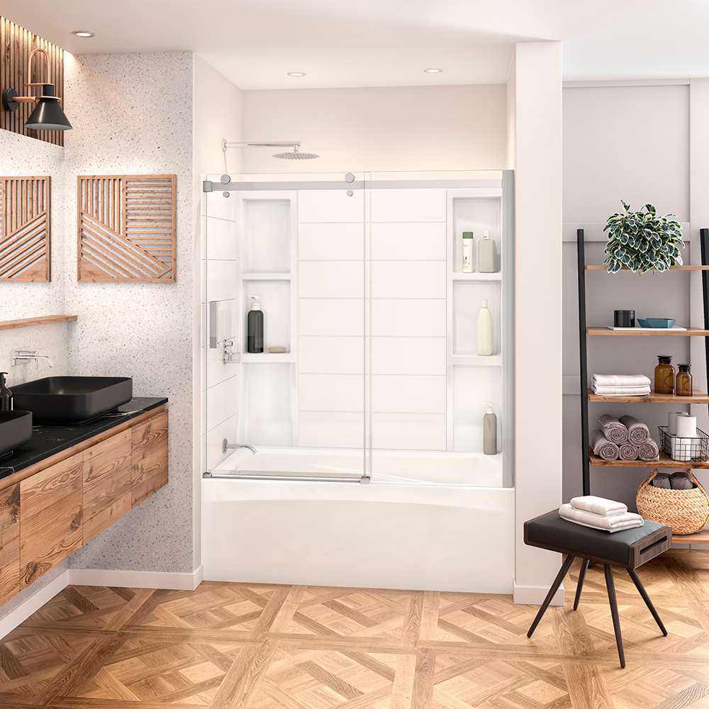 Contour de baignoire Métro Contemporain/Uniforme blanc 58 po