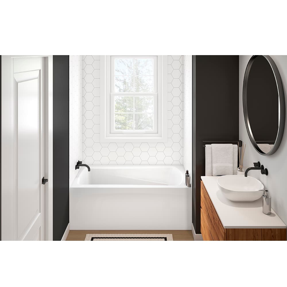 TASSILI Nord Alcove Bathtub Left-Hand Drain 60 in. x 30 in.