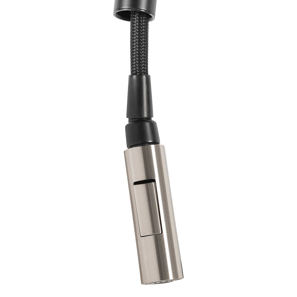 Robinet de cuisine à douchette rétractable 1 poignée Niccolo noir et nickel TASSILI