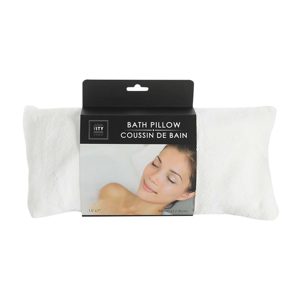Coussin de bain blanc 15 po x 7 po