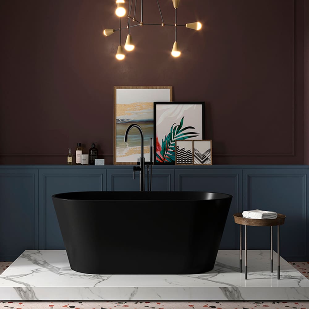 TASSILI SUPRA Fundy Freestanding Bathtub Central Drain 60 in. x 31 in.