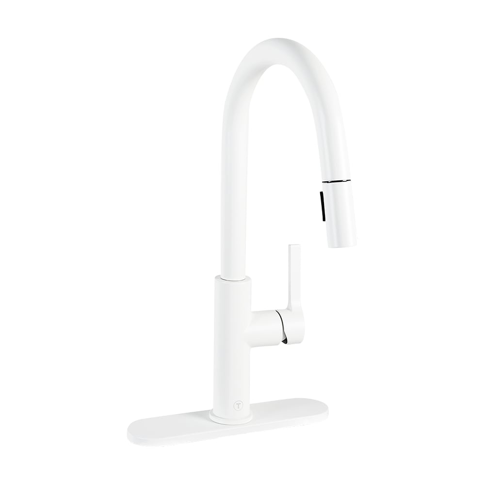 Robinet de cuisine à douchette rétractable 1 poignée Gabriel blanc TASSILI SUPRA