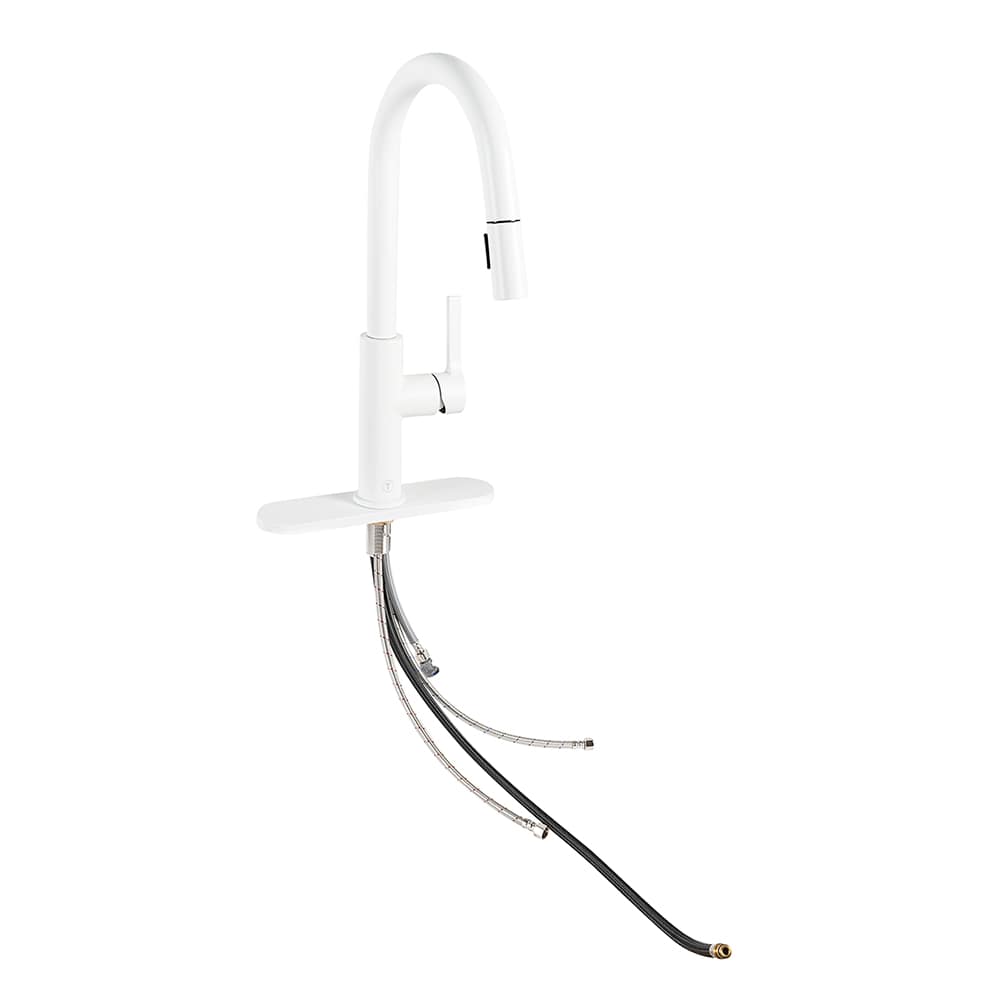 TASSILI SUPRA Gabriel 1-Handle Pull-Out Kitchen Faucet White