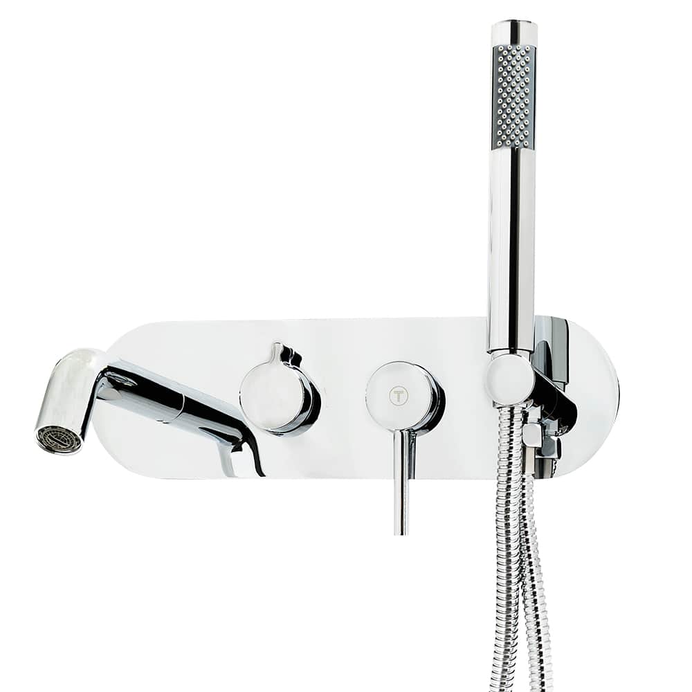 Robinet de baignoire mural avec douchette 1 poignée Mirco chrome TASSILI SUPRA