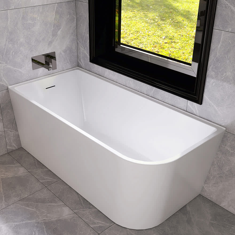TASSILI SUPRA Hudson Corner Bathtub Left-Hand Drain 59 in. x 27 3/4 in.