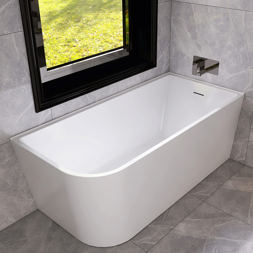 TASSILI SUPRA Hudson Corner Bathtub Right-Hand Drain 59 in. x 27 3/4 in.
