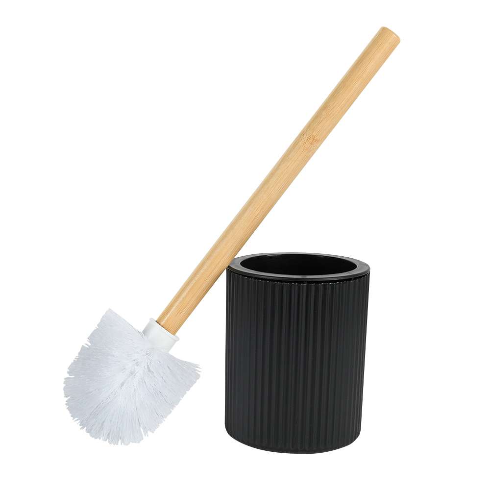 Brosse à toilette avec support en plastique noir TASSILI