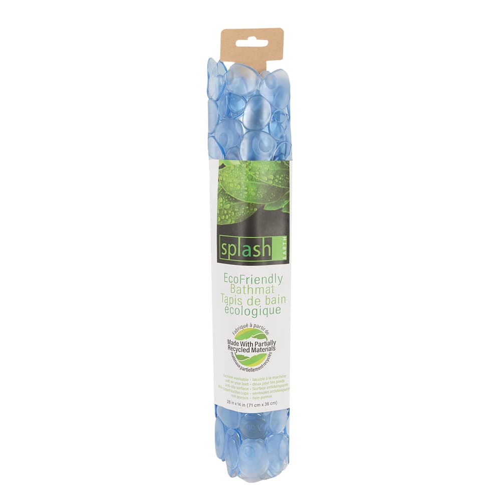 Tapis de bain en PCV bleu 14&nbsp;1/4&nbsp;po&nbsp;x&nbsp;28&nbsp;po