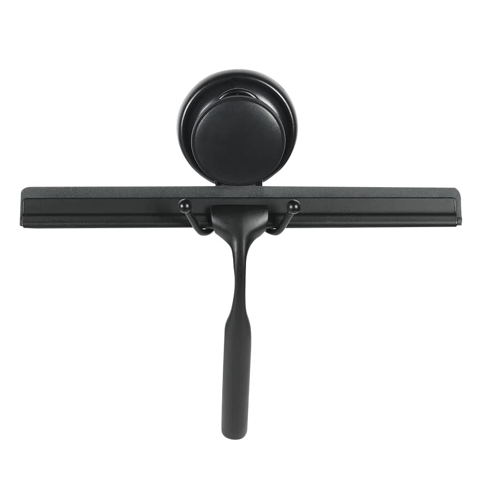Raclette de douche avec support à ventouse noir 10&nbsp;po