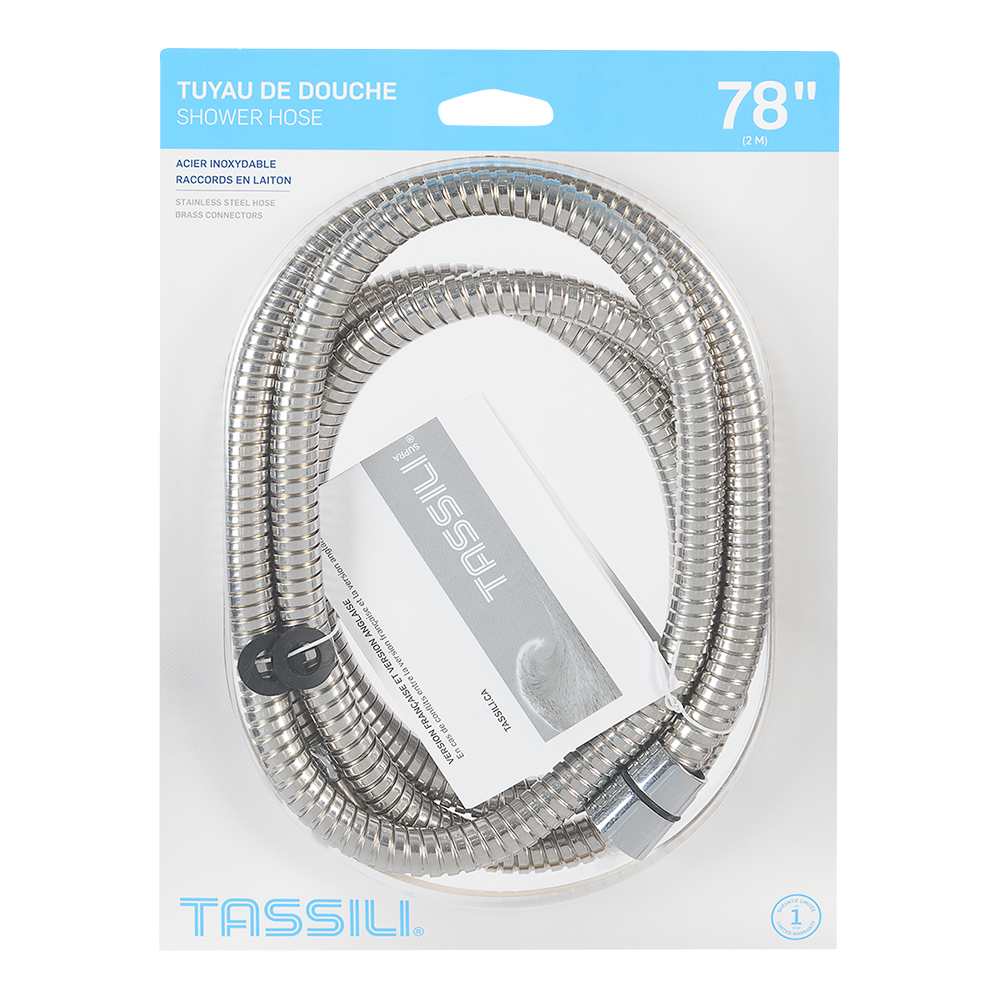 TASSILI Shower Hose Stainless Steel 78 in.