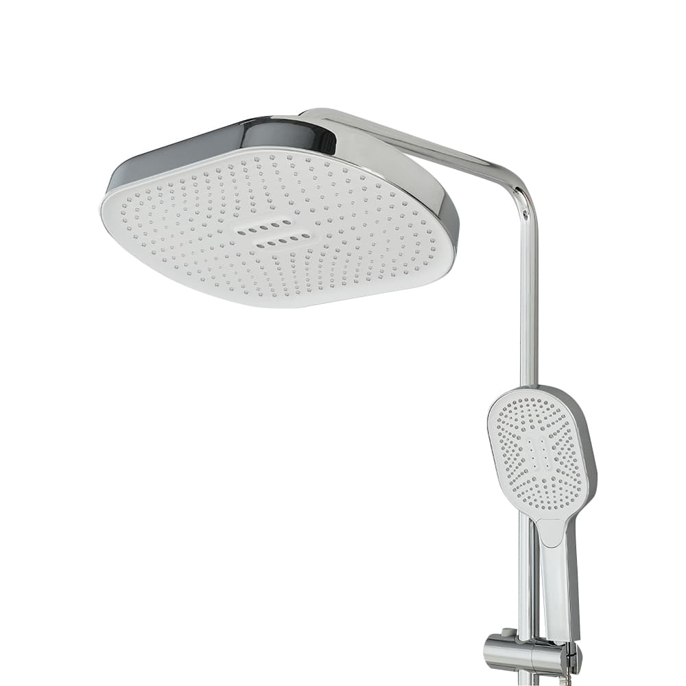 Douchette à main et pommeau de douche pluie sur barre murale chrome TASSILI