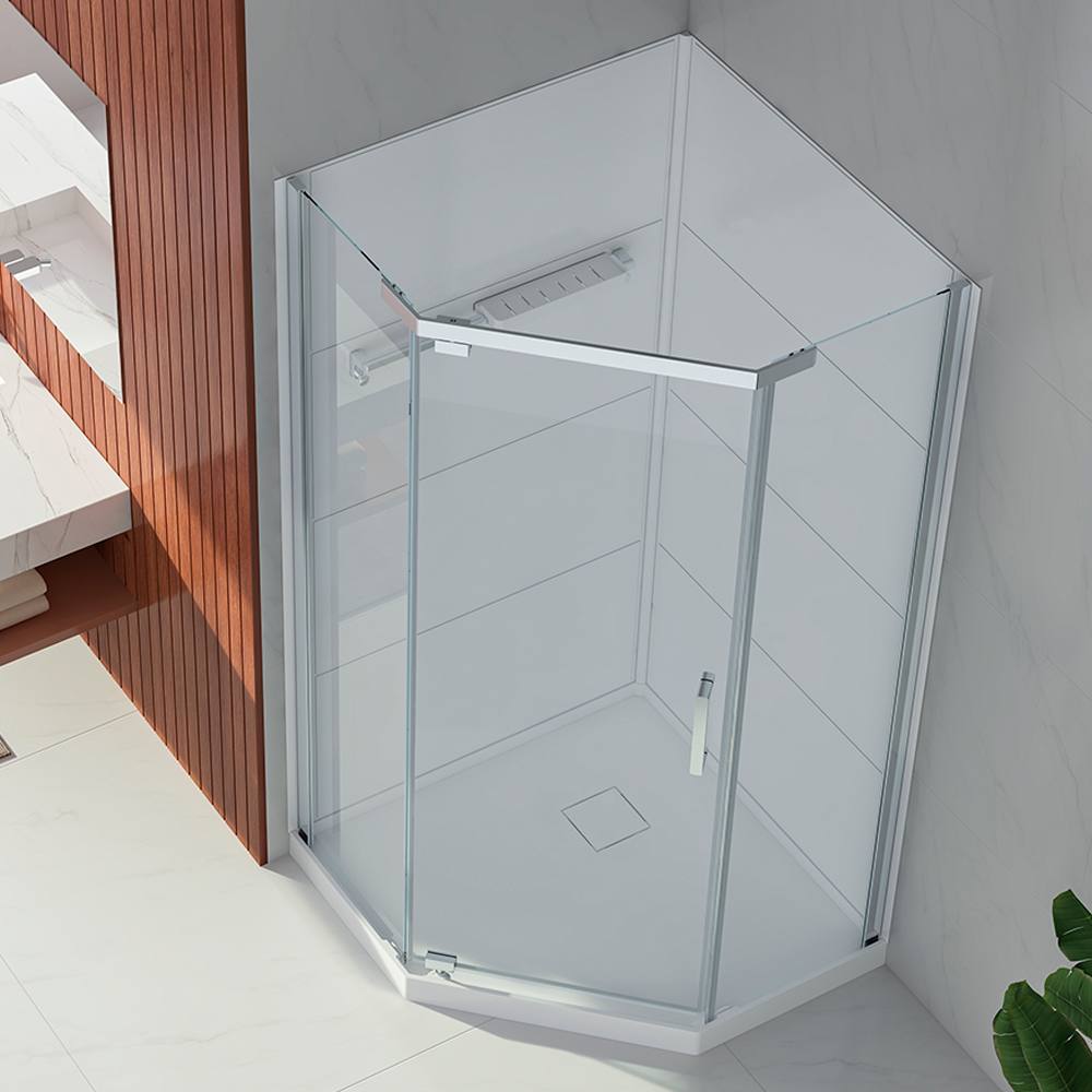 Douche Baikal verre clair finition chrome 38&nbsp;po TASSILI