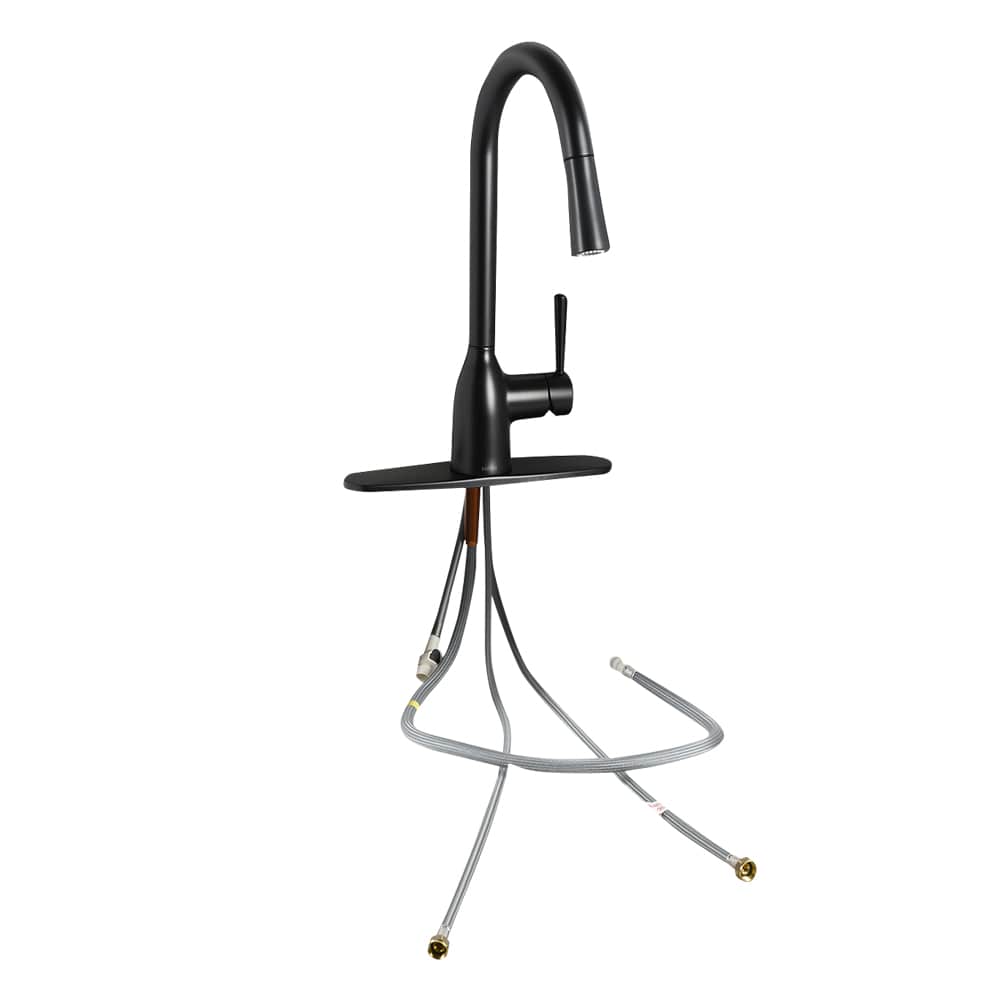 Robinet de cuisine à douchette rétractable 1 poignée Adler noir MOEN