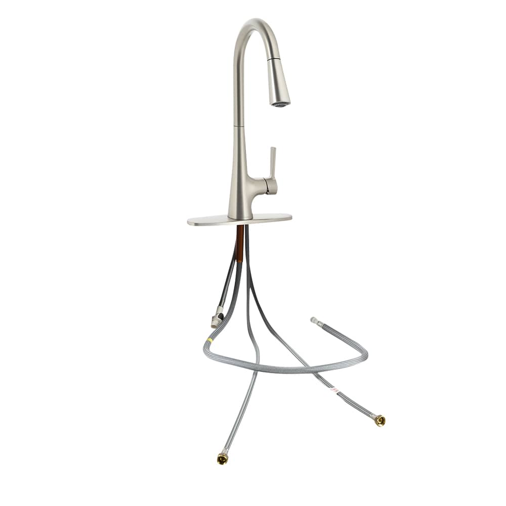 Robinet de cuisine à douchette rétractable 1 poignée Mikah inox MOEN