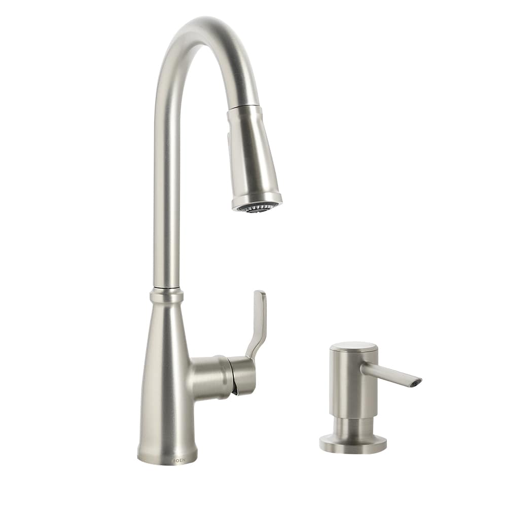 Robinet de cuisine à douchette rétractable 1 poignée Nolia inox MOEN