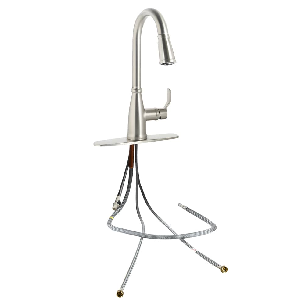 Robinet de cuisine à douchette rétractable 1 poignée Nolia inox MOEN