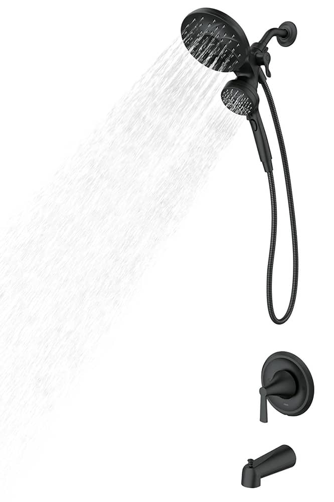 Robinet de baignoire-douche avec douchette 1 poignée Mikah Moen noir