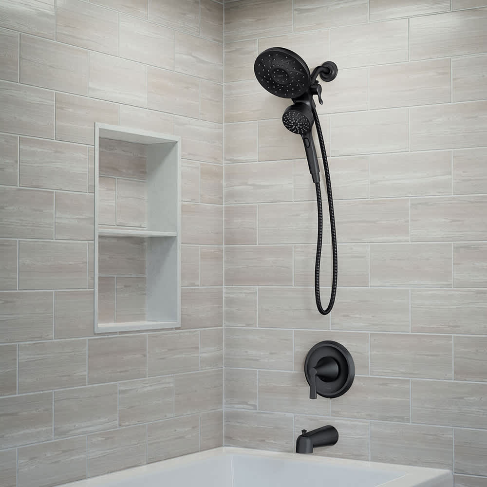 Robinet de baignoire-douche avec douchette 1 poignée Mikah Moen noir