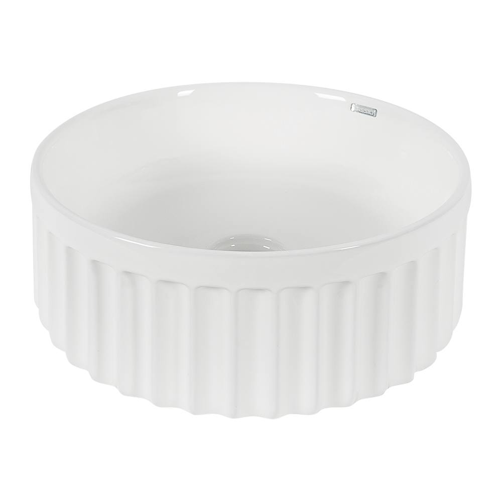 TASSILI SUPRA Lisa Round Porcelain Wash Basin White 15 3/16 in.