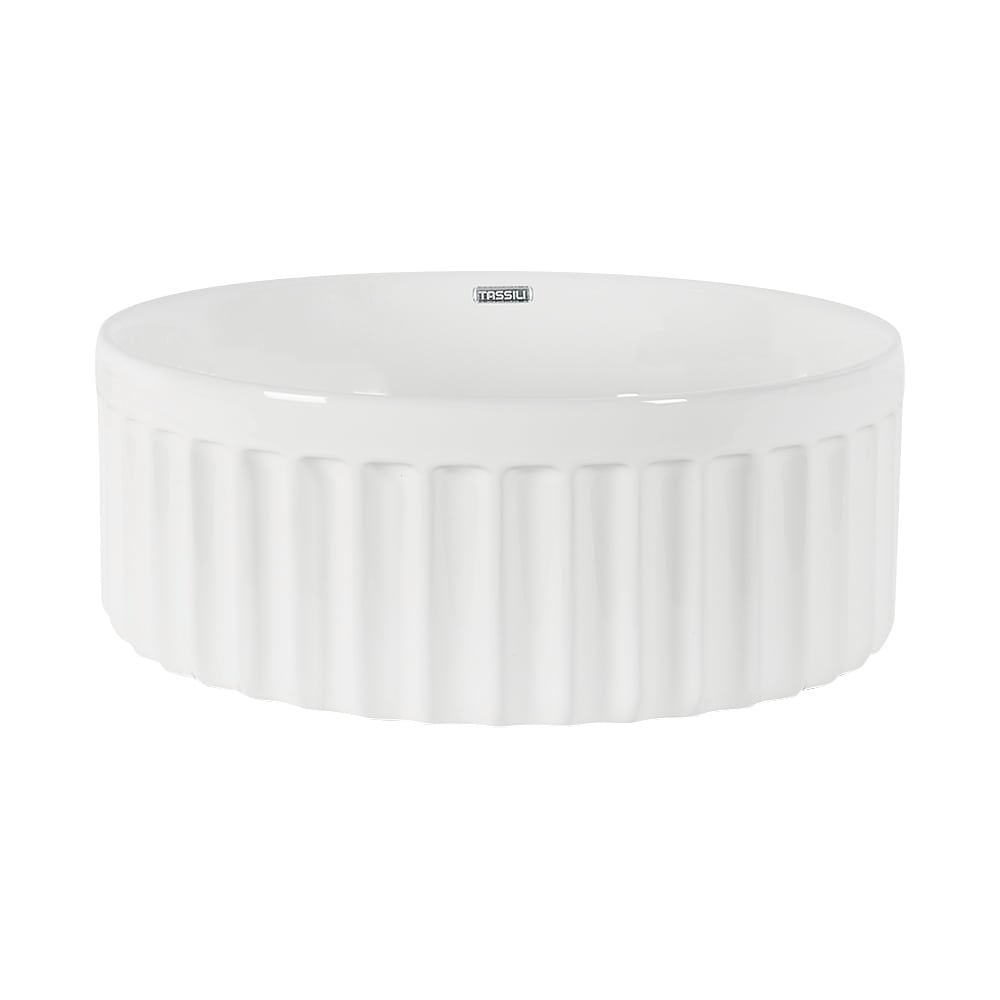 Vasque ronde en porcelaine blanche Lisa 15 3/16 po TASSILI SUPRA
