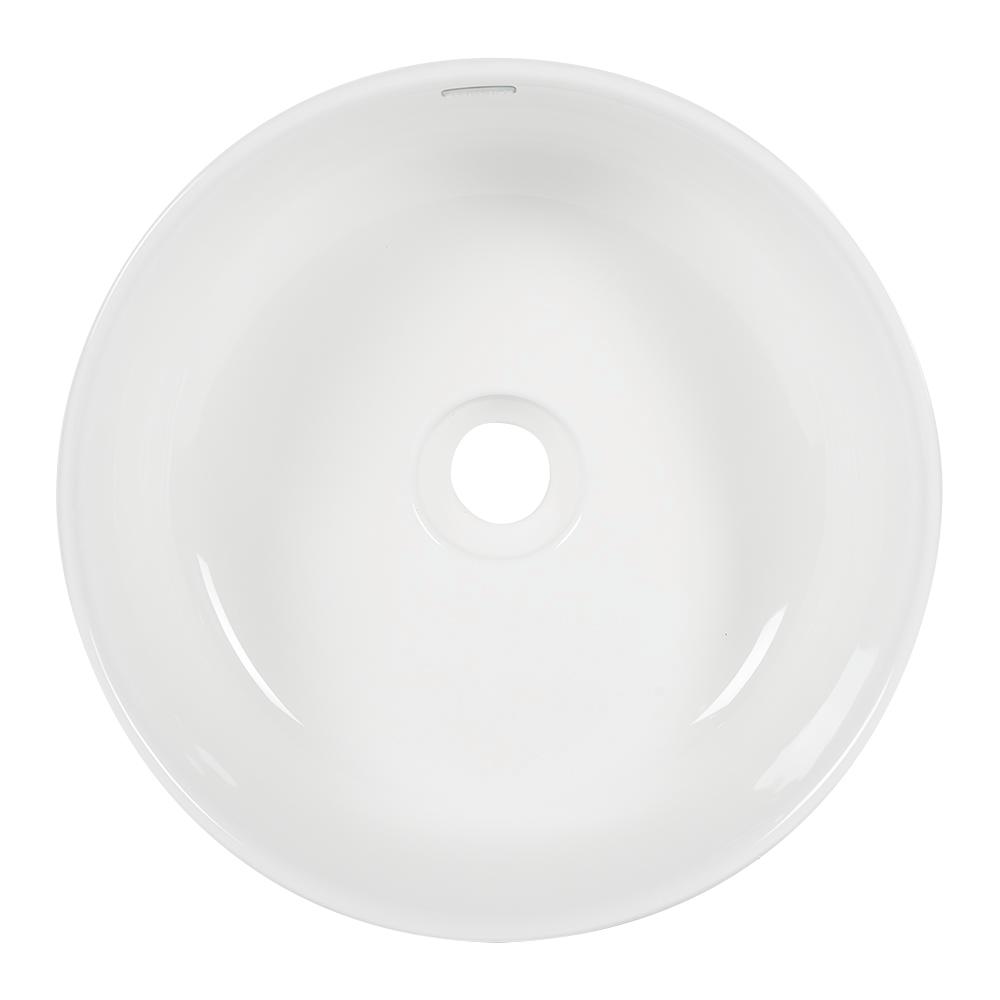 Vasque ronde en porcelaine blanche Lisa 15 3/16 po TASSILI SUPRA