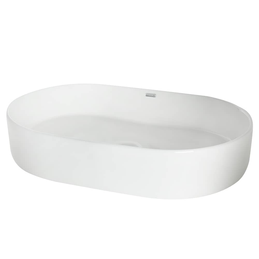 TASSILI SUPRA Sophia Oval Porcelain Wash Basin White 24&nbsp;in.&nbsp;x&nbsp;15&nbsp;3/8&nbsp;in.