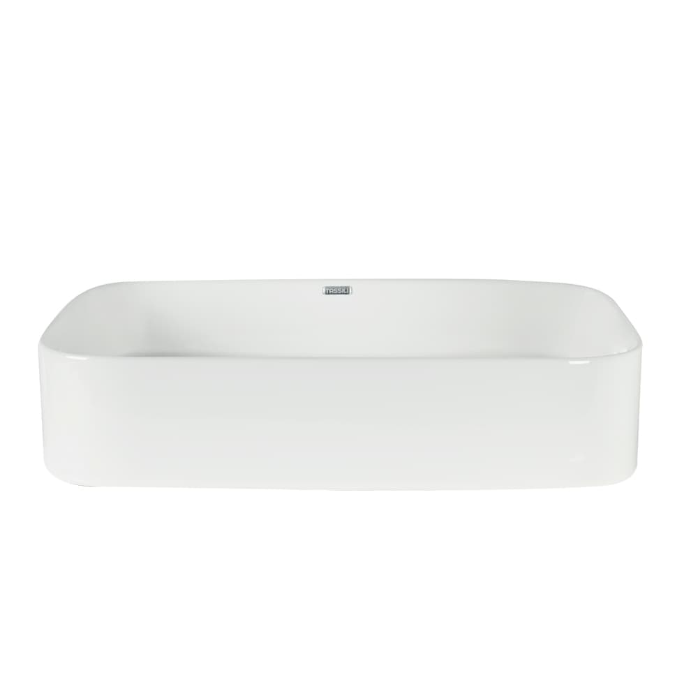 TASSILI SUPRA Maria Rectangular Porcelain Wash Basin White 22 1/16 in. x 15 3/8 in.