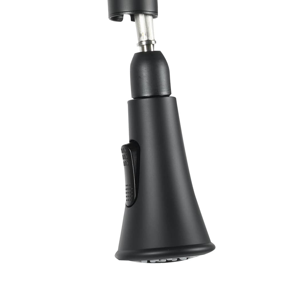 Robinet de cuisine à douchette rétractable à 1 poignée noir RUNFINE