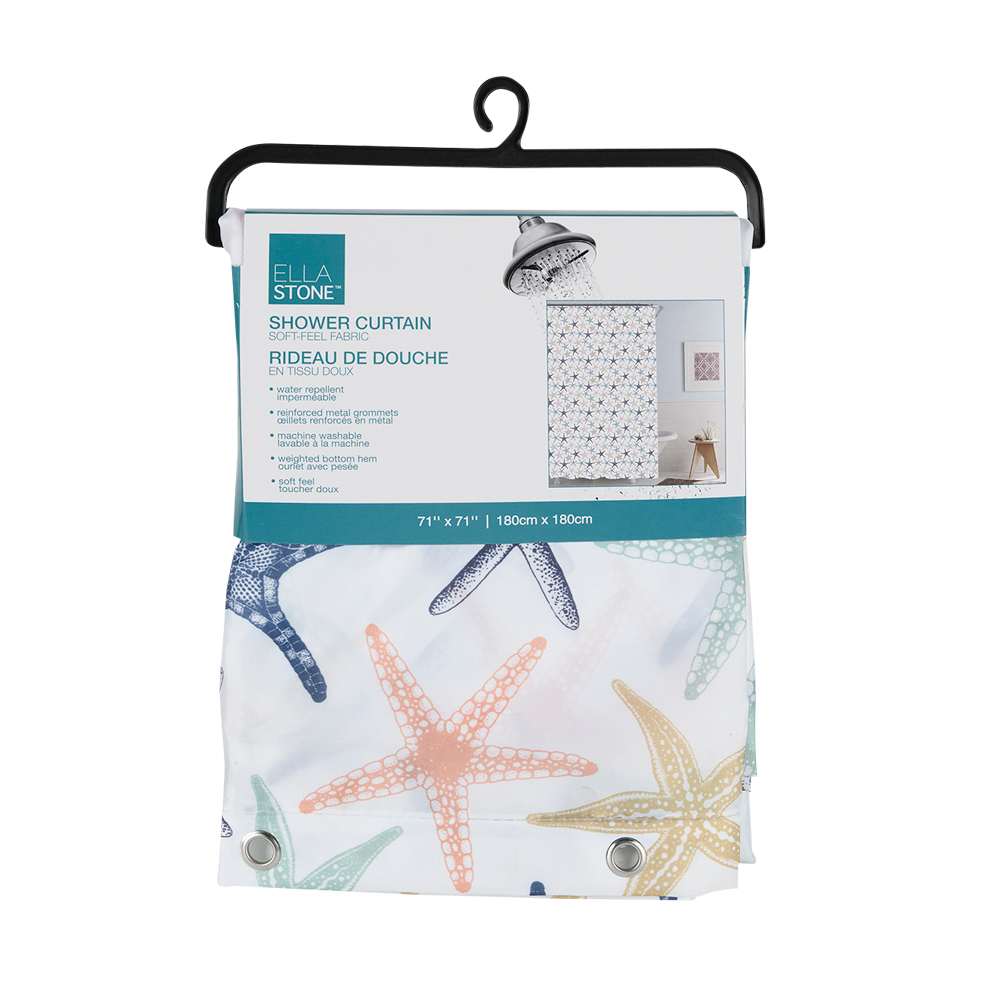 Rideau de douche étoiles de mer