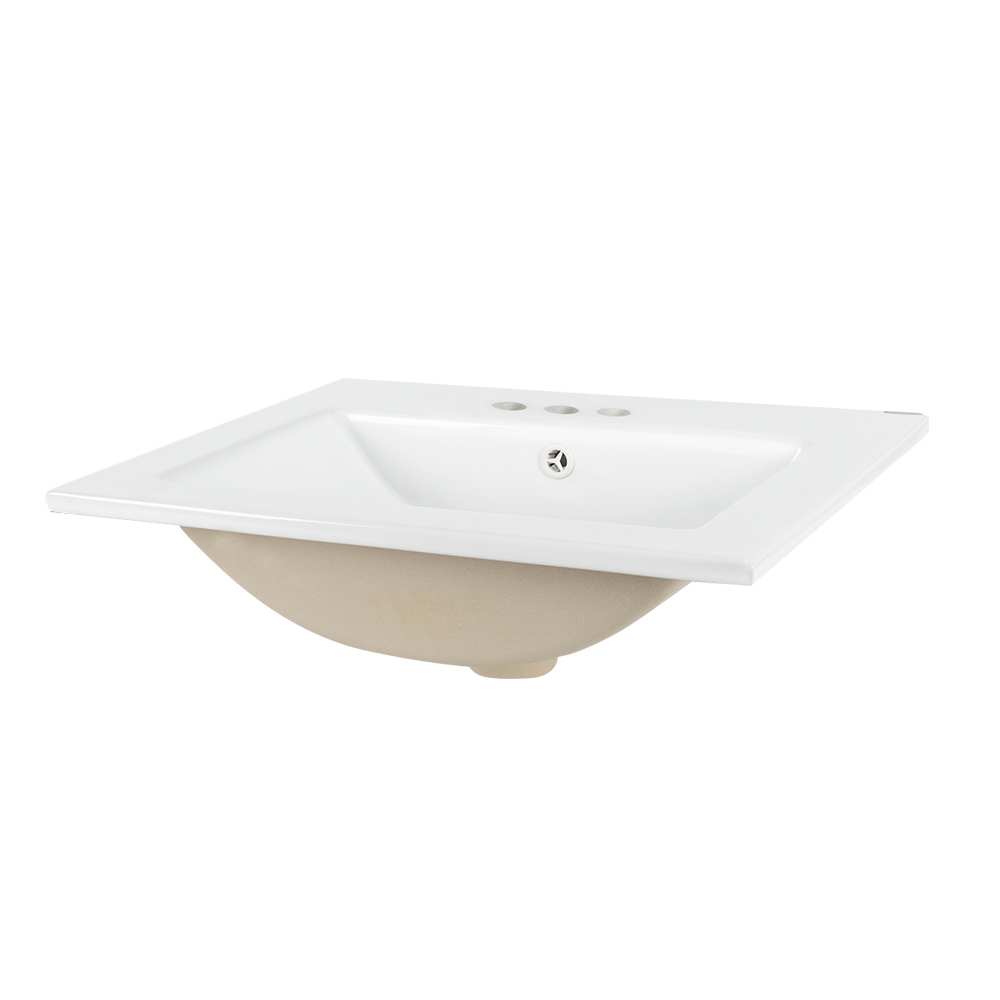 Lavabo rectangulaire en porcelaine blanche Gloria 21&nbsp;5/8&nbsp;po&nbsp;x&nbsp;17&nbsp;5/16&nbsp;po TASSILI