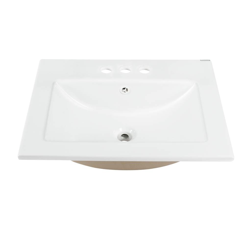 TASSILI Gloria RectangularPorcelain Wash Basin White 21 5/8 in. x 17 5/16 in.