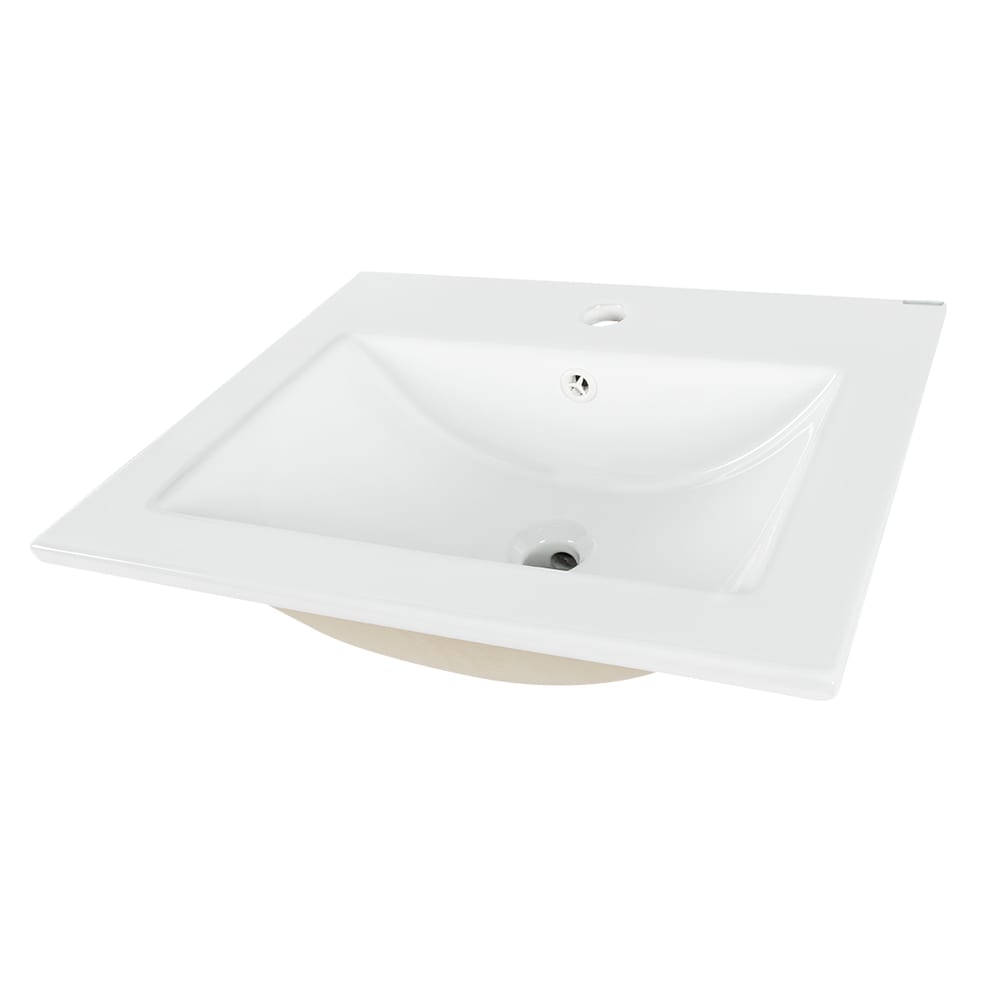 Lavabo rectangulaire en porcelaine blanche Gloria 21&nbsp;5/8&nbsp;po&nbsp;x&nbsp;17&nbsp;5/16&nbsp;po TASSILI