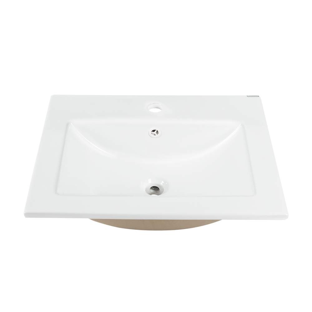 TASSILI Gloria Rectangular Porcelain Wash Basin White 21 5/8 in. x 17 5/16 in.