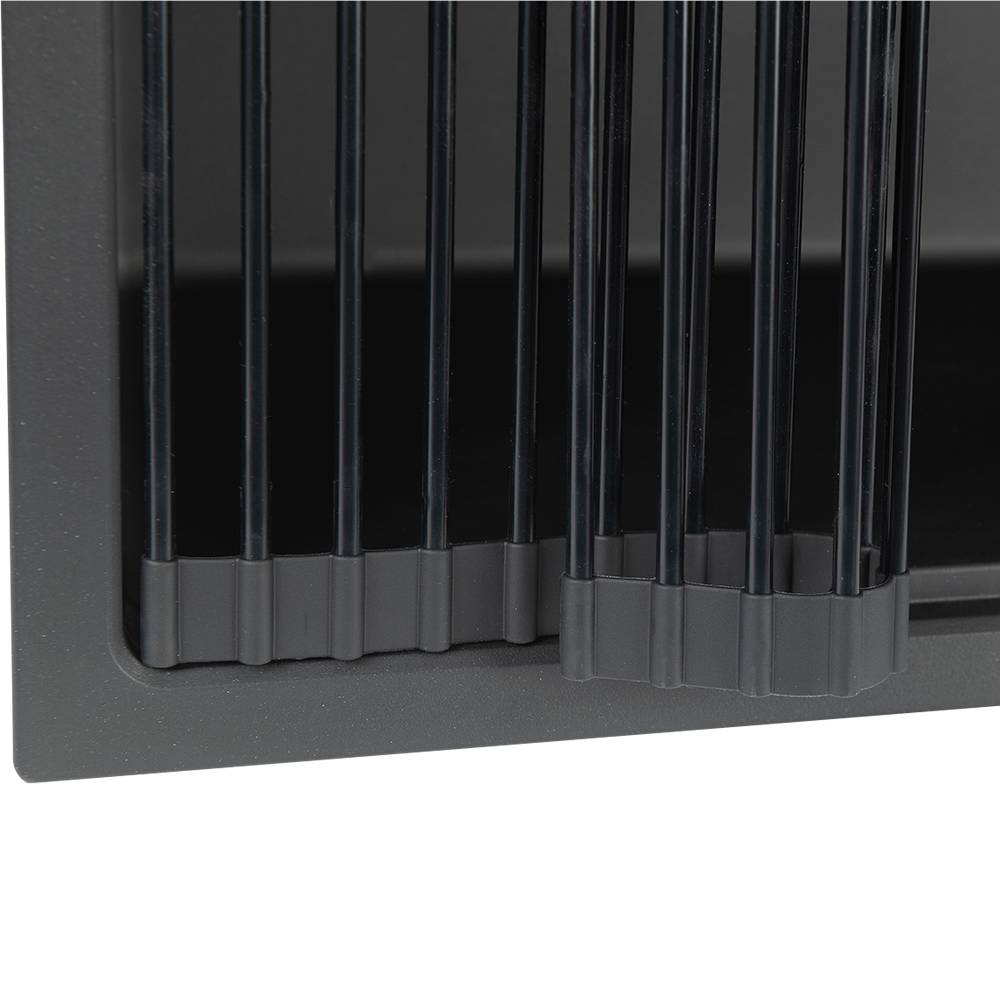 Évier de cuisine simple Volcan en granit noir 22&nbsp;13/16&nbsp;po&nbsp;x&nbsp;19&nbsp;11/16&nbsp;po TASSILI